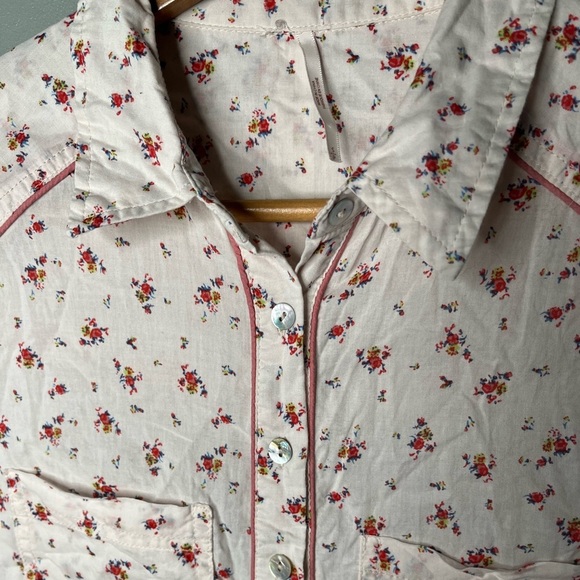 Free People x Vintage Ditsy Floral Western Button Down Shirt - Picture 6 of 11
